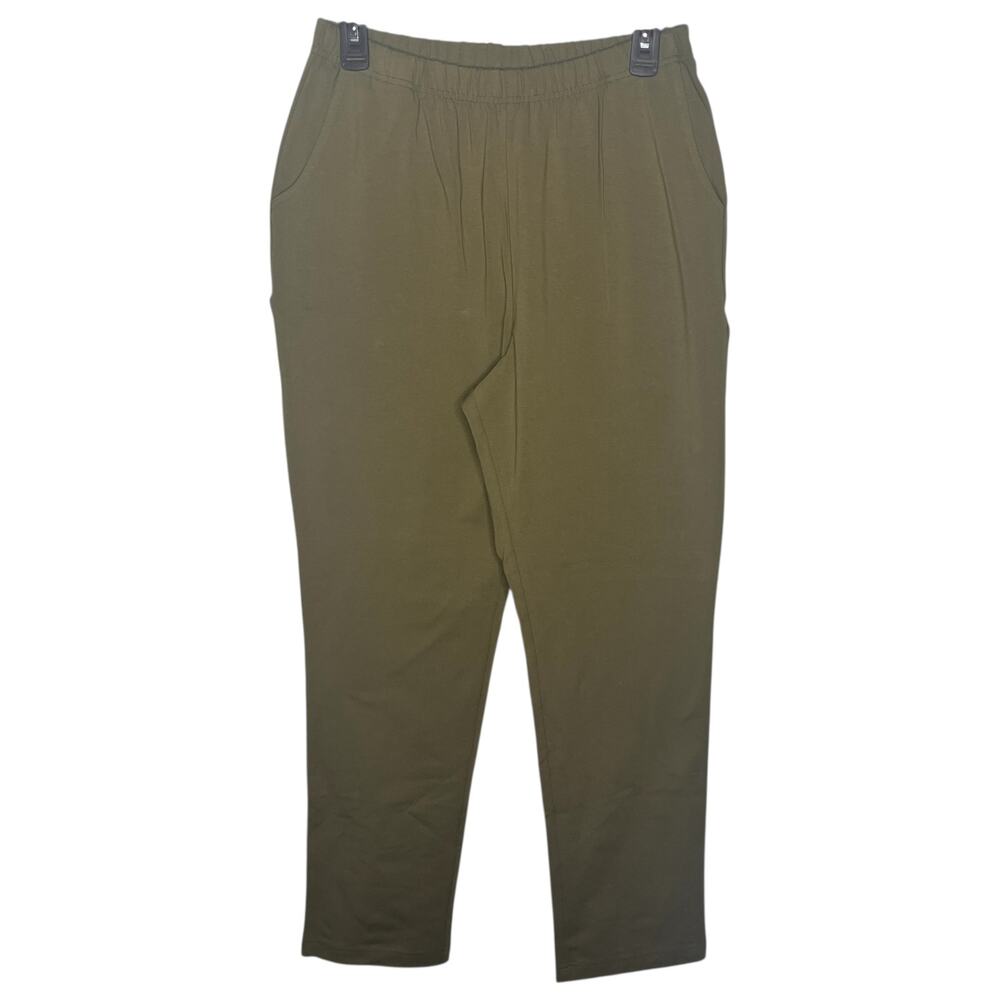 L.L. Bean Pants Women's M Perfect Fit Vintage Moss Green Tapered Leg 252077